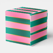ピンク素晴らしとグリーンのモダンストライプ フェイバーボックス (裏面サイド)