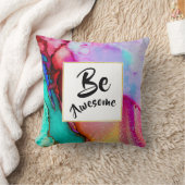 ピンク素晴らしとターコイズ抽象芸術水色 クッション (ブランケット)