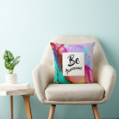 ピンク素晴らしとターコイズ抽象芸術水色 クッション (椅子)