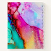ピンク素晴らしとターコイズ抽象芸術水色 ノートブック (裏面)