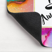 ピンク素晴らしとターコイズ抽象芸術水色 マウスパッド (コーナー)