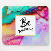 ピンク素晴らしとターコイズ抽象芸術水色 マウスパッド (正面)