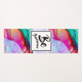 ピンク素晴らしとターコイズ抽象芸術水色 ヨガマット (正面(横))