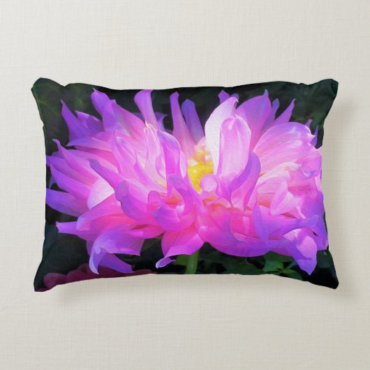 ピンク素晴らしとパープルサボテン アクセントクッション (正面)