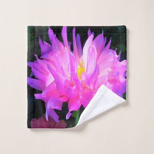 ピンク素晴らしとパープルサボテン ウォッシュタオル (ウォッシュタオル)