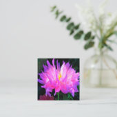 ピンク素晴らしとパープルサボテン スクエア名刺 (スタンド正面)