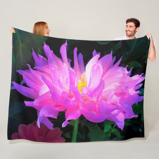 ピンク素晴らしとパープルサボテン フリースブランケット (インサイチュ)