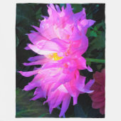 ピンク素晴らしとパープルサボテン フリースブランケット (正面)