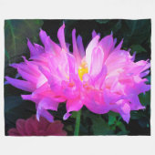 ピンク素晴らしとパープルサボテン フリースブランケット (正面(横))