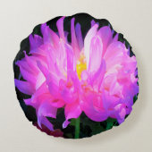 ピンク素晴らしとパープルサボテン ラウンドクッション (裏面)