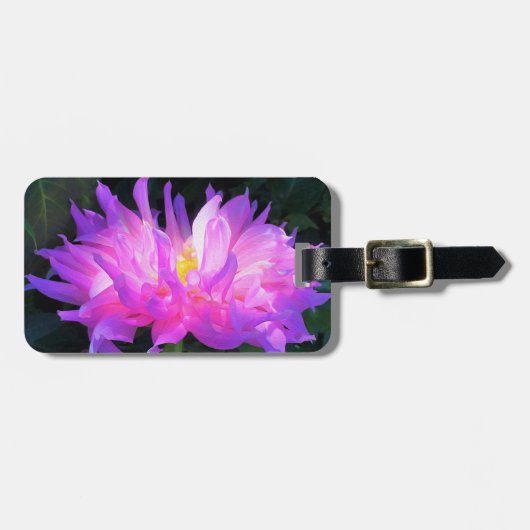 ピンク素晴らしとパープルサボテン ラゲッジタグ (正面横)