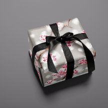 ピンク素晴らしと銀色のさくらんぼの花プリント