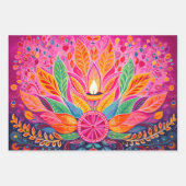 ピンク素晴らしのディワリ ラッピングペーパーシート (正面3)