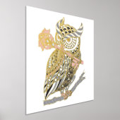 ピンク素晴らしの角フクロウ 箔ポスター (レイダウン)