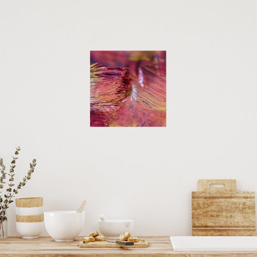 ピンク素晴らしイエロー金ゴールド名前をカスタムする絵を描ブラシ ポスター (キッチン)