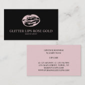 ピンク素晴らしクリップメイクアップアーティストデザイン 名刺 (正面/裏面)