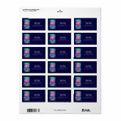 ピンク素晴らしロータスフラワーポートレートアドレス ラベル (フルシート)