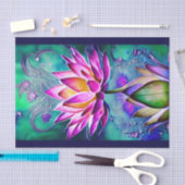 ピンク素晴らしロータスフラワーポートレート 薄葉紙 (クラフト)