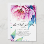 ピンク素晴らし牡丹ブライダルシャワー招待 招待状 (正面)