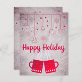 ピンク素晴らし色の素敵なお茶 シーズンカード (正面/裏面)