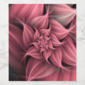 ピンク素晴らし色の花フラクタル ワインラベル (シングルラベル)
