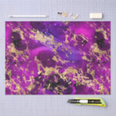 ピンク素晴らし&金ゴールド大理石銀河系 薄葉紙 (クラフト)