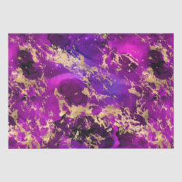 ピンク素晴らし&金ゴールド大理石銀河系 薄葉紙