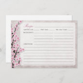 ピンク素朴さくらんぼブロッサムレシピカード (正面/裏面)