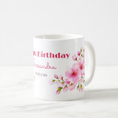 ピンク素朴さくらんぼブロッサム桜フローラ誕生日 コーヒーマグカップ (正面右)
