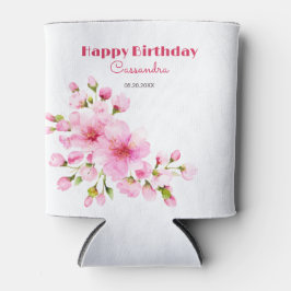 ピンク素朴さくらんぼブロッサム桜フローラ誕生日 缶クーラー