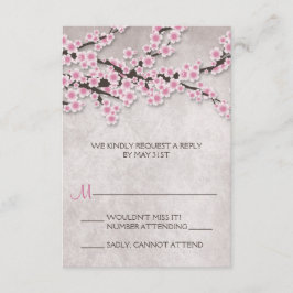 ピンク素朴さくらんぼBlossom RSVPカード