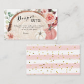ピンク素朴と白のカボチャおむつラッフル エンクロージャーカード (正面/裏面)