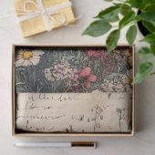 ピンク素朴と黄色のポピーの古い文字の切り離し 薄葉紙 (ギフト)