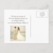 ピンク素朴と黄色のメイソンジャー日付を保存 案内ポストカード (裏面)