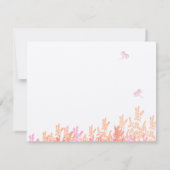 ピンク素朴のコーラルワイルドフラワー結婚ビーズサンキュー サンキューカード (裏面)