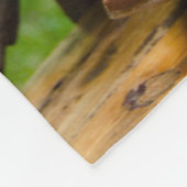 ピンク素朴のデイジーとカウボーイブーツ結婚ズ フリースブランケット (角)