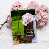 ピンク素朴のデイジーカウボーイブーツ結婚の感謝 ノートカード