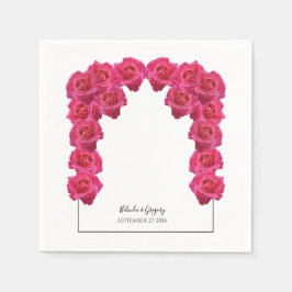 ピンク素朴のバラ結婚ズ スタンダードカクテルナプキン