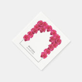 ピンク素朴のバラ結婚ズ スタンダードカクテルナプキン (角)