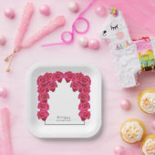 ピンク素朴のバラ結婚ズ ペーパープレート (パーティー)