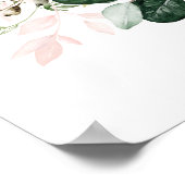 ピンク素朴のバラ緑の赤ちゃんシャワーへようこそ ポスター (角)