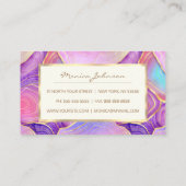 ピンク素朴のバラ金ゴールドグリーンボヘミアンフローラ ロイヤリティカード (裏面)