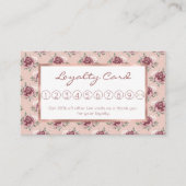 ピンク素朴のバラ金ゴールドグリーンボヘミアンフローラ ロイヤリティカード (正面)