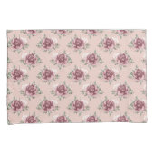 ピンク素朴のバラ金ゴールドグリーンボヘミアンフローラ 枕カバー (正面右)