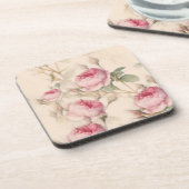 ピンク素朴のバラ コースター (左側)
