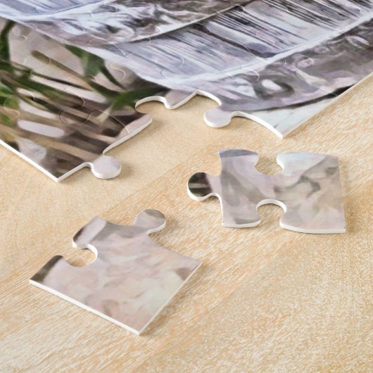 ピンク素朴のパンジーの花のパズル ジグソーパズル (側面)