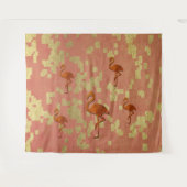 ピンク素朴のフラミンゴス・タペストリー タペストリー (正面(横))