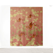 ピンク素朴のフラミンゴス・タペストリー