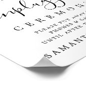 ピンク素朴のフローラが詰め結婚ていない式のサイン ポスター (角)