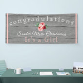 ピンク素朴のフローラその女の子グレ素朴ーウッド 横断幕 (トレードショー)